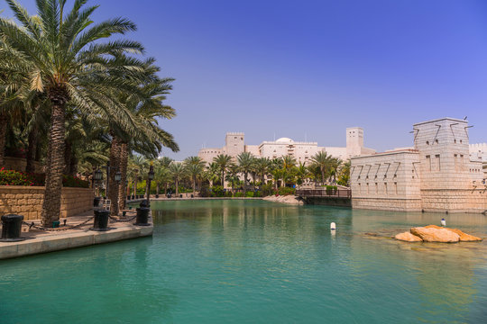 Amazing architecture of tropical resort in Dubai, UAE