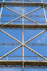 Obraz premium closeup gasometer and rusty metal disused