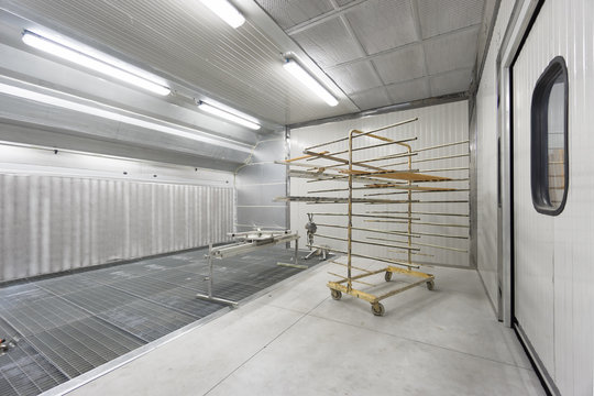 paint chamber of body shop, joinery or  workshop