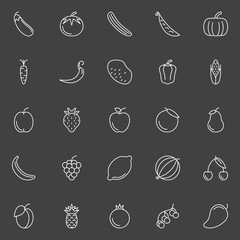 Fruits and vegetables set