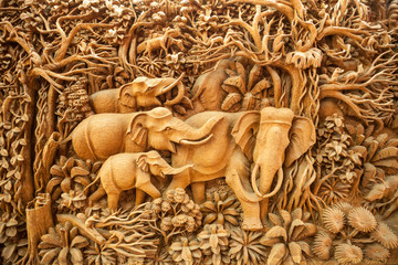 Carved Thai elephant