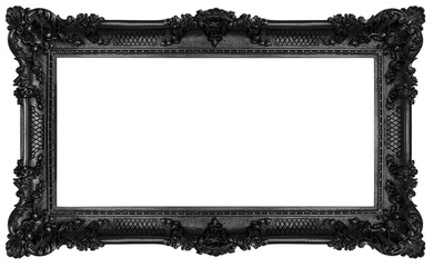 Rich black frame isolated on white background. Clipping paths included. - obrazy, fototapety, plakaty