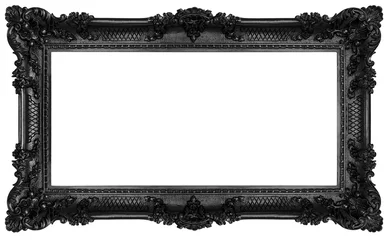 Fotobehang Rich black frame isolated on white background. Clipping paths included. © dghagi