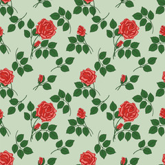 pattern with red roses