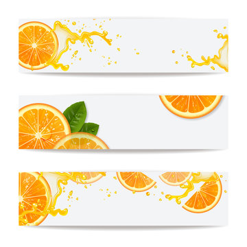 Banners with background of oranges