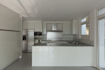 Interior, white kitchen