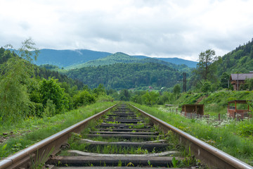 Fototapeta premium Railway in the mountains