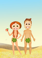 Obraz na płótnie Canvas the temptation of Adam and Eve