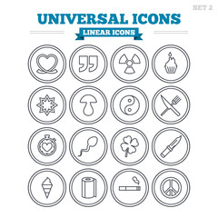 Universal linear icons set. Thin outline signs. Vector