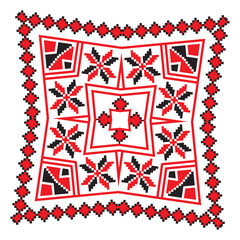 Ethnic ornament mandala geometric patterns in red color