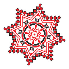 Fototapeta na wymiar Ethnic ornament mandala geometric patterns in red color
