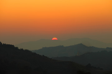 Sunrise on the mountion.