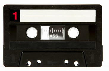 old and vintage cassette tape isolated