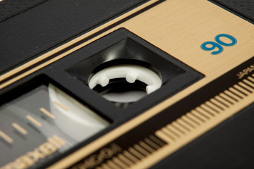 old and vintage cassette tape isolated