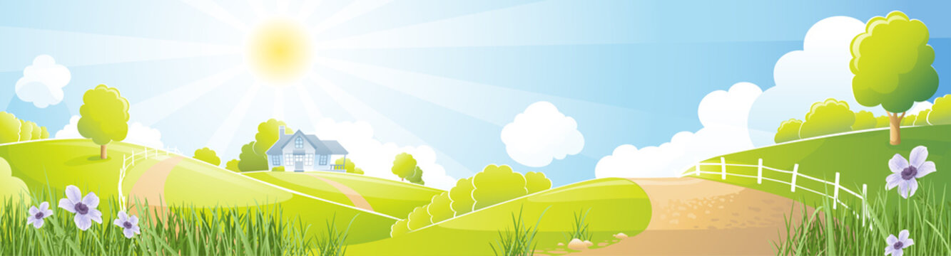 Rural landscape / rural  landscape with farm 