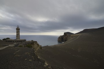 Abandoned lighthouse, Ponta dos Capelinhos, Faial island, Azores, Portugal