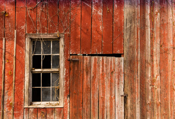 Naklejka na ściany i meble Red Barn and Window