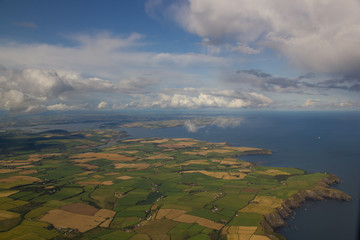 Irish coastal patchwork aerial view