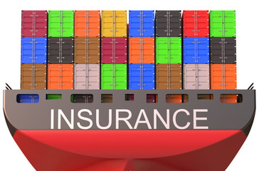 Fototapeta premium container ship, insurance concept