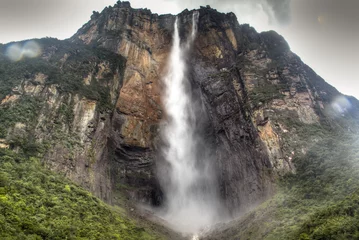Papier Peint photo Cascades Angel's Falls at the national park of Canaima in Venezuela  