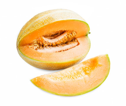 Melon Fruit Isolated on White