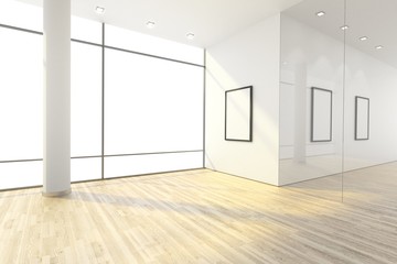 Leerer Raum mit Spots ohne Hintergrund