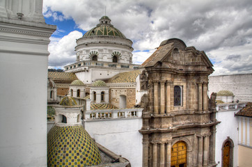 Domes of a cathedral in Quito, Ecuador
