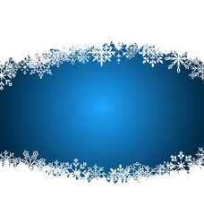 Fototapeta premium New Year background made in snowflakes, copy space for your text