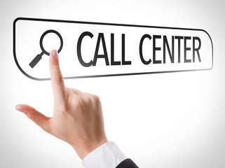 Call Center written in search bar on virtual screen