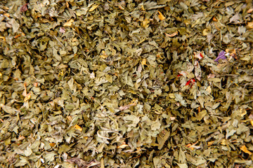 green dry spice close-up