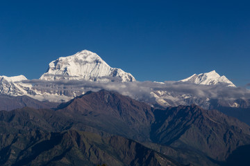 Fototapeta na wymiar Himalayan mountains at sunrise