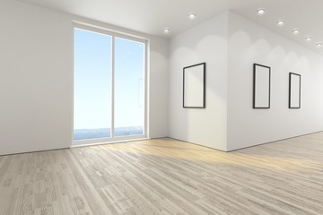 Leerer Raum mit Spots mit Hintergrund