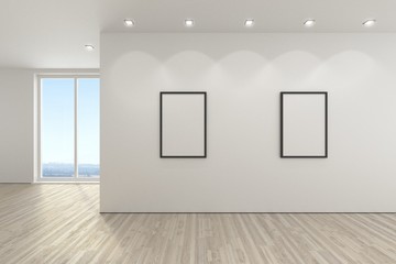 Leerer Raum mit Spots mit Hintergrund