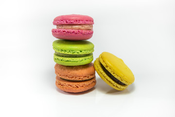Colorful macaroon isolated on white background