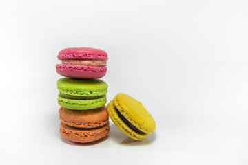 Colorful macaroon isolated on white background