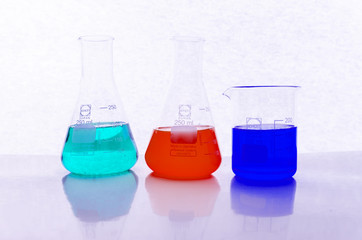 laboratory with test tubes closeup,medical glassware