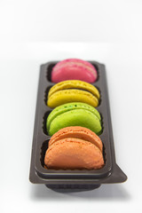 Colorful macaroon isolated on white background