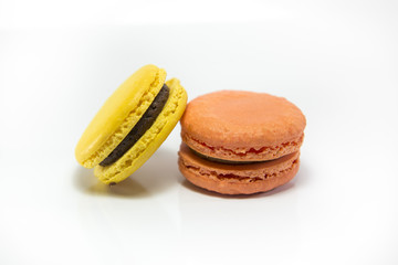 Colorful macaroon isolated on white background