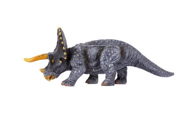 Naklejka premium Triceratops zabawek dinozaurów, samodzielnie na białym tle