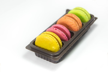 Colorful macaroon isolated on white background