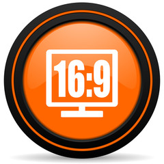 16 9 display orange icon