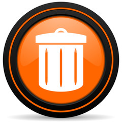 recycle orange icon recycle bin sign