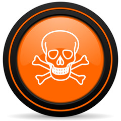 skull orange icon death sign