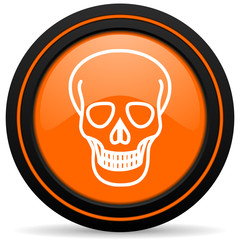 skull orange icon death sign