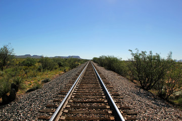 Railroad Tracks Go on for Miles in West Texas