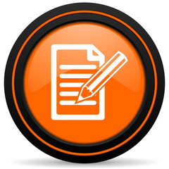 subscribe orange icon write sign
