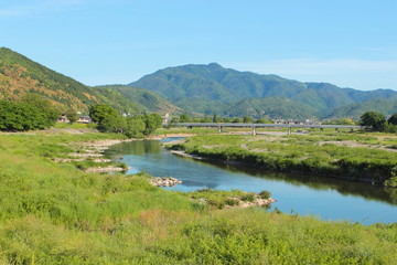 Fototapeta na wymiar 京都　桂川の風景