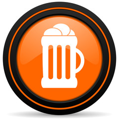 beer orange icon mug sign