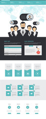Flat One page Website Template Eps 10