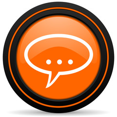 forum orange icon chat symbol bubble sign